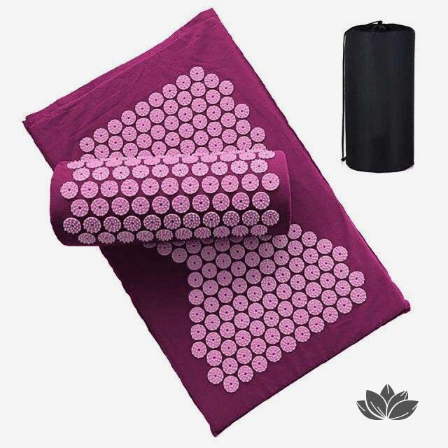 Tapis d'acupression Hourglass de couleur rose avec son sac de rangement