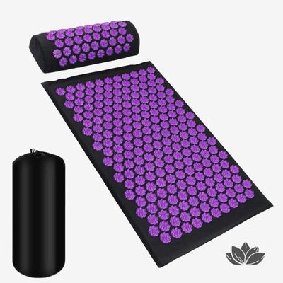 Kit d'acupression avec tapis, coussin violet et sac de rangement inclus