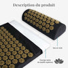 Description des matériaux utilisés dans le tapis et coussin d'acupression : coton et éponge