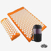 Kit d’acupression comprenant un tapis d’acupression orange, son cousin et un sac de rangement pour plus de mobilité